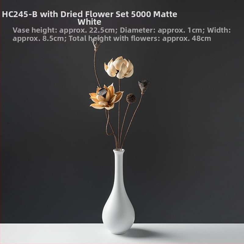 Zen stiliaus džiovintų gėlių puokštė svetainei – mišrios elementai su lotosu, lotus sėklų kapsulėmis ir pušų kankorėžiais (Variety: Lily; Material: Other; Craft: Other; Gift: No)