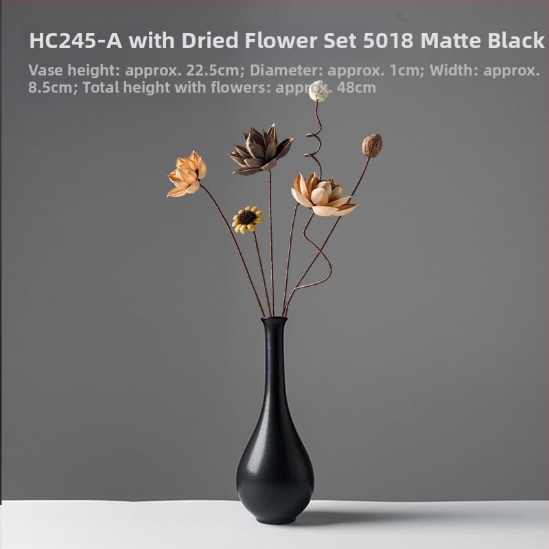 Zen stiliaus džiovintų gėlių puokštė svetainei – mišrios elementai su lotosu, lotus sėklų kapsulėmis ir pušų kankorėžiais (Variety: Lily; Material: Other; Craft: Other; Gift: No)