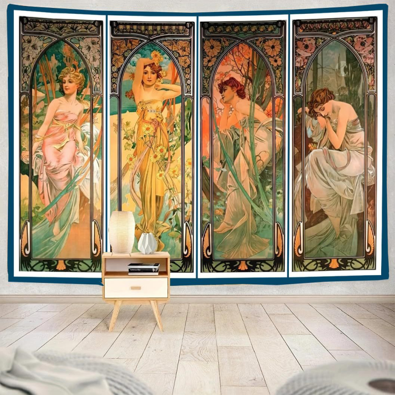 Sienos gobelenas – stačiakampis, 100% poliesteris, Skandinavijos stilius, skaitmeninis šilumos perkėlimas, galima skalbti mašinoje