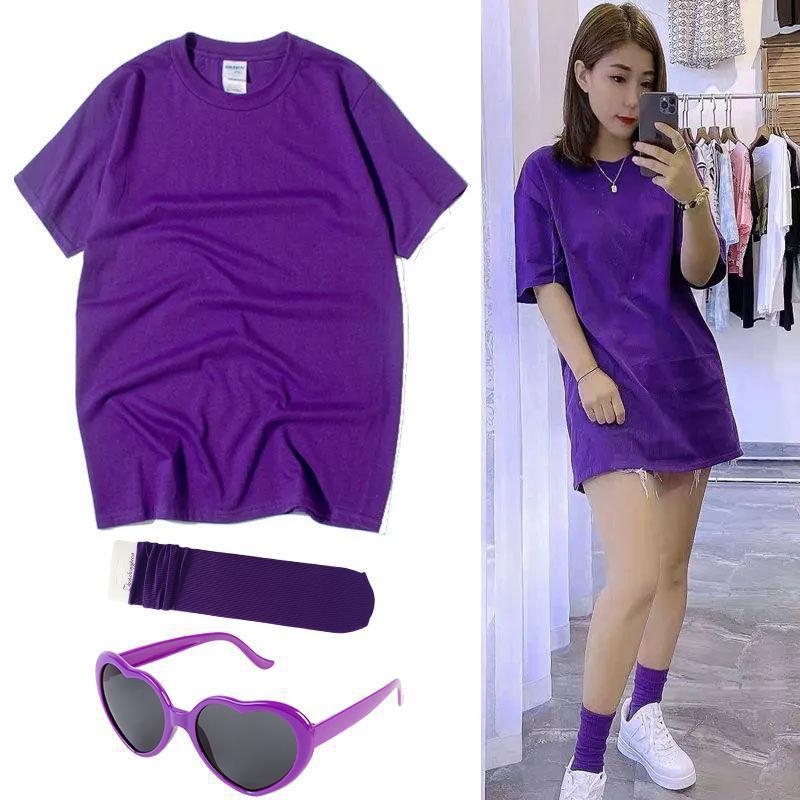 Tricou din bumbac cu mânecă scurtă, guler rotund, croială regulată, stil urban casual (Iarna 2022)