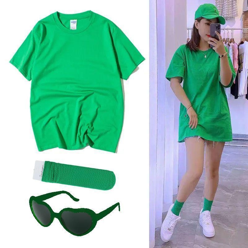 Tricou din bumbac cu mânecă scurtă, guler rotund, croială regulată, stil urban casual (Iarna 2022)