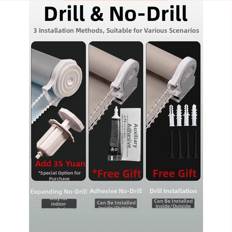 Ruloninė užuolaida, montavimas be gręžimo, stori audinys su peizažo spaudu svetainei