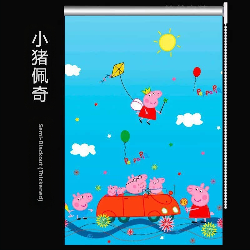 Ruloninė užuolaida, montavimas be gręžimo, stori audinys su peizažo spaudu svetainei