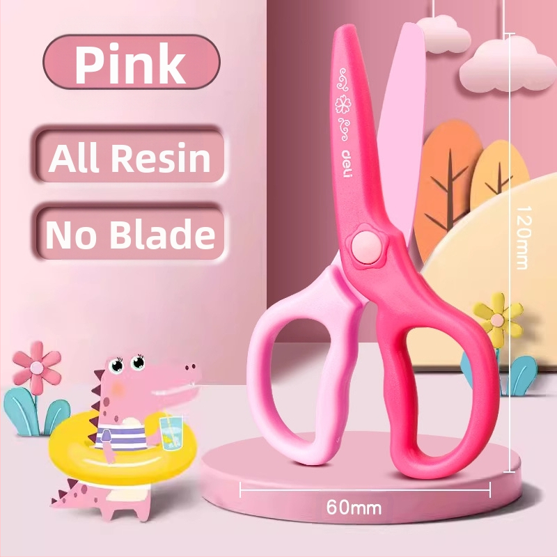 Deli universalaus modelio vaikų popieriaus žirklėms su plastine rankena ir apsauginiu gaubteliu