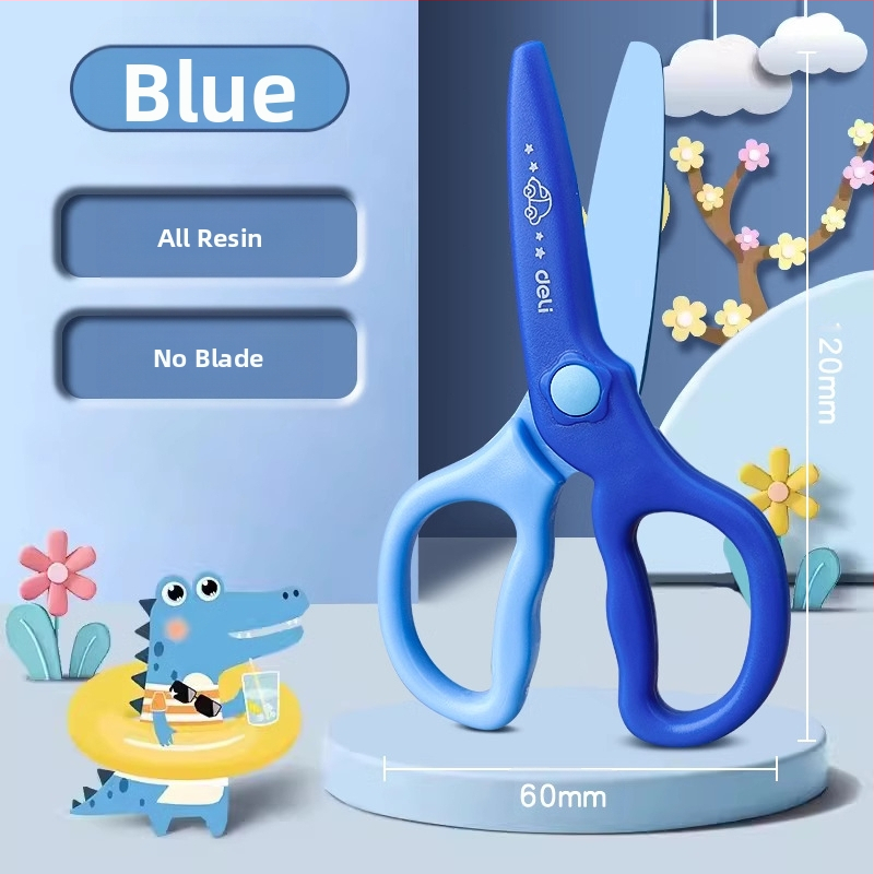 Deli universalaus modelio vaikų popieriaus žirklėms su plastine rankena ir apsauginiu gaubteliu