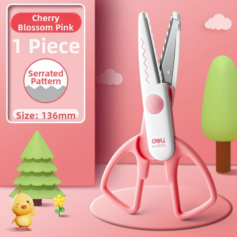 Deli universalaus modelio vaikų popieriaus žirklėms su plastine rankena ir apsauginiu gaubteliu