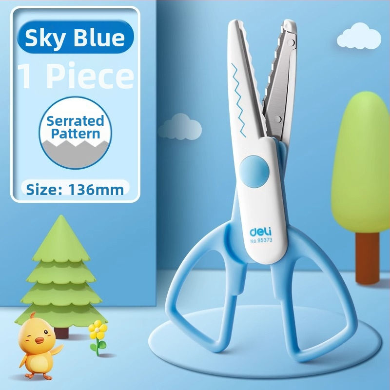 Deli universalaus modelio vaikų popieriaus žirklėms su plastine rankena ir apsauginiu gaubteliu