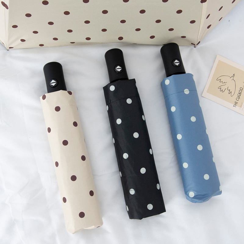 Trys dalių sulankstomas skėtis su UV apsauga, 8 lazdelės, 190T poliesteris, blizgantis paviršius