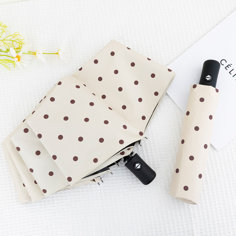 Trys dalių sulankstomas skėtis su UV apsauga, 8 lazdelės, 190T poliesteris, blizgantis paviršius