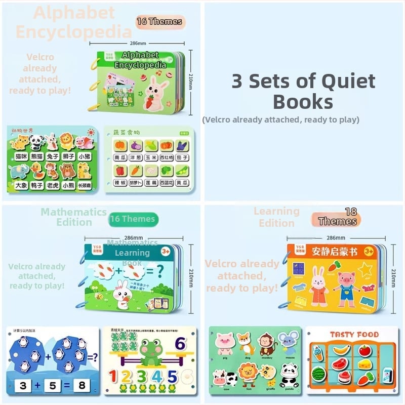 Izglītojošā klusā grāmata bērniem 4–6 gadu vecumā – kognitīvā attīstība, roku-acu koordinācija, plēšanas un līmēšanas uzdevumi