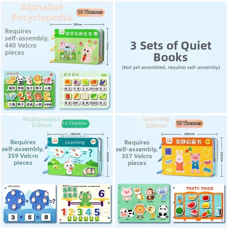 Izglītojošā klusā grāmata bērniem 4–6 gadu vecumā – kognitīvā attīstība, roku-acu koordinācija, plēšanas un līmēšanas uzdevumi