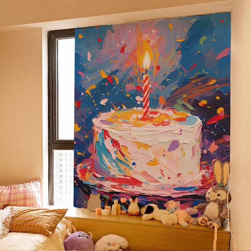 Sienos gobelenas su karikatūrų raštu, pūkuotas audinys, 100% poliesteris su 30% medvilnės priedu, stačiakampio formos, svetainei ir miegamajam, skaitmeninis terminis pernešimas, pritaikomas