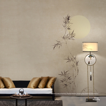 Šilko sienų tapetai – Naujasis Kinų stilius, drėgmei atsparūs, 3 sluoksnių konstrukcija, rašto tipas