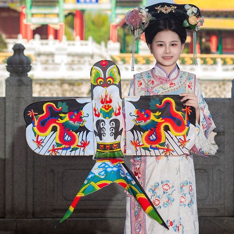 Rankų darbo popierinis vėjas kilpa su bambuko skeletu ir audiniu, tradicinio kinų stiliaus nuotraukų rekvizitas sužadėtuvėms ir gimtadieniams