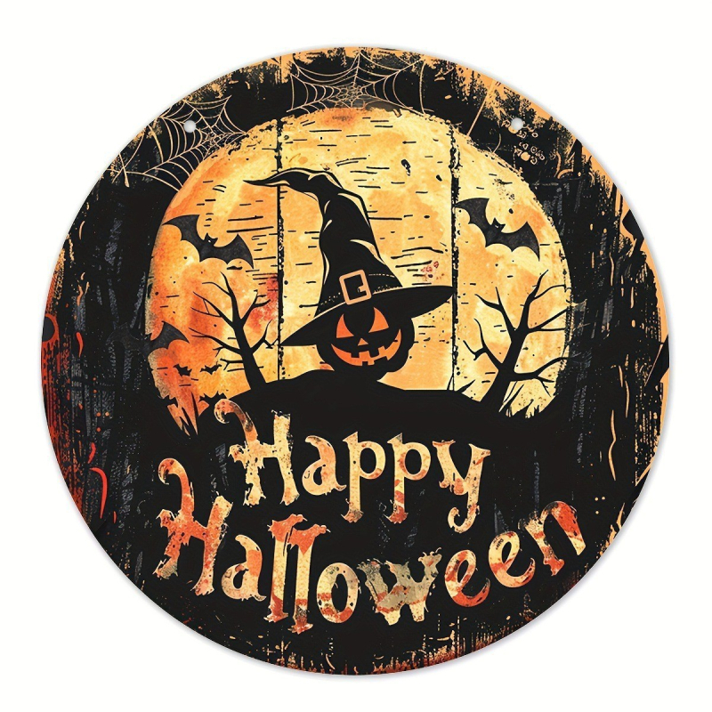 Drvena viseća dekoracija za Halloween — okrugla tikva; Materijal: drvo; Kategorija: viseća; Pogodno za uređenje doma, ureda, hrama i hotela; Poklon spreman