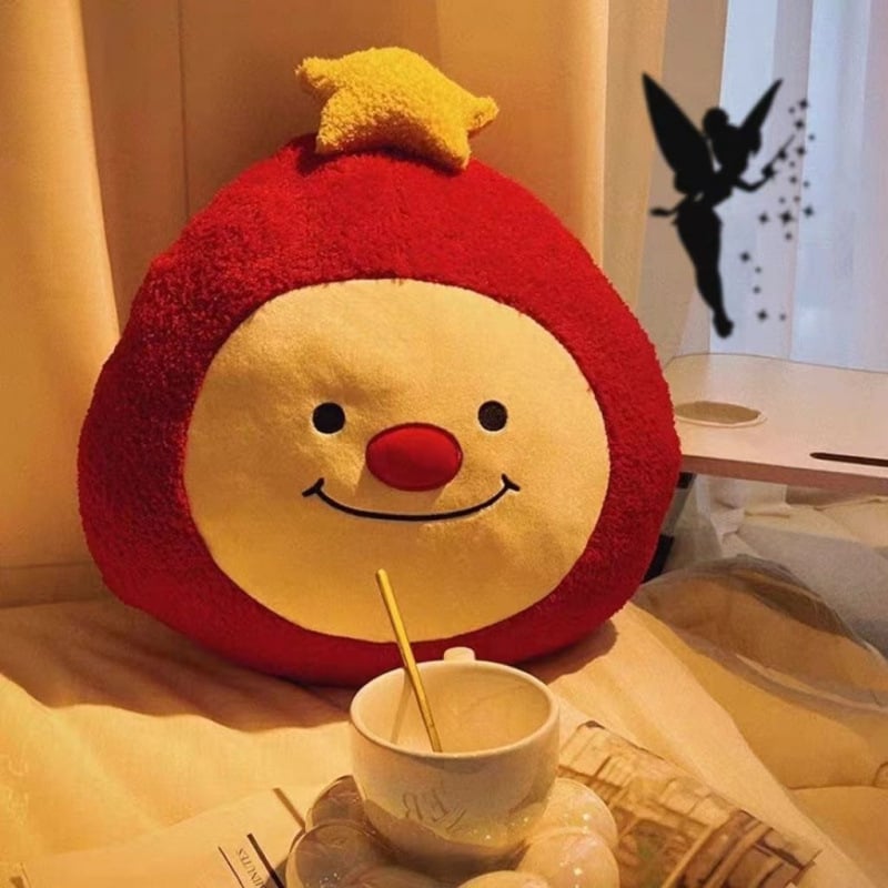 Pliušinis pagalvėlis su kačiuko ir meškiuko motyvu, animacinis siuvinėjimas, mielas stilius, PP medvilnės užpildas