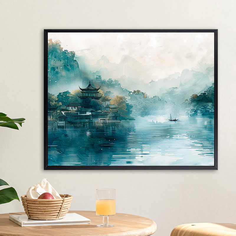 Ψηφιακή ελαιογραφία κινεζικού τοπίου – DIY χειροποίητη ζωγραφική με ακρυλικά ελαιοχρώματα, ξύλινο πλαίσιο, κινεζικό στυλ
