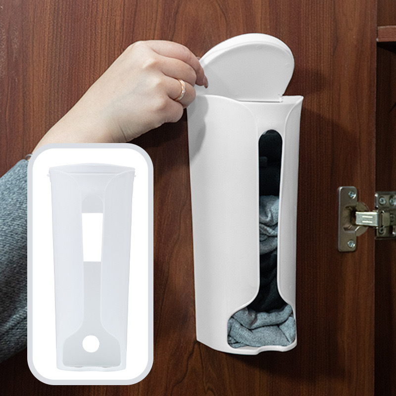 Sieninis apatinių drabužių ir kojinių laikymo dėklas – modelis 001, PP plastikas, su atverčiamu dangteliu, be gręžimo, šiuolaikiškas minimalistinis dizainas