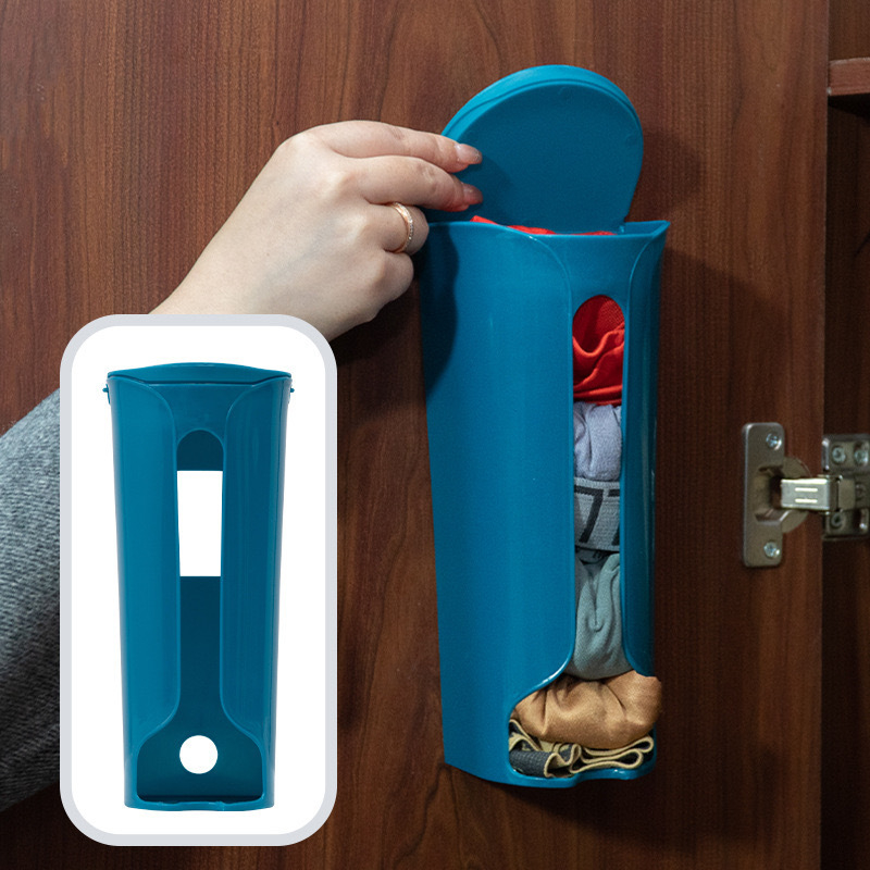 Sieninis apatinių drabužių ir kojinių laikymo dėklas – modelis 001, PP plastikas, su atverčiamu dangteliu, be gręžimo, šiuolaikiškas minimalistinis dizainas