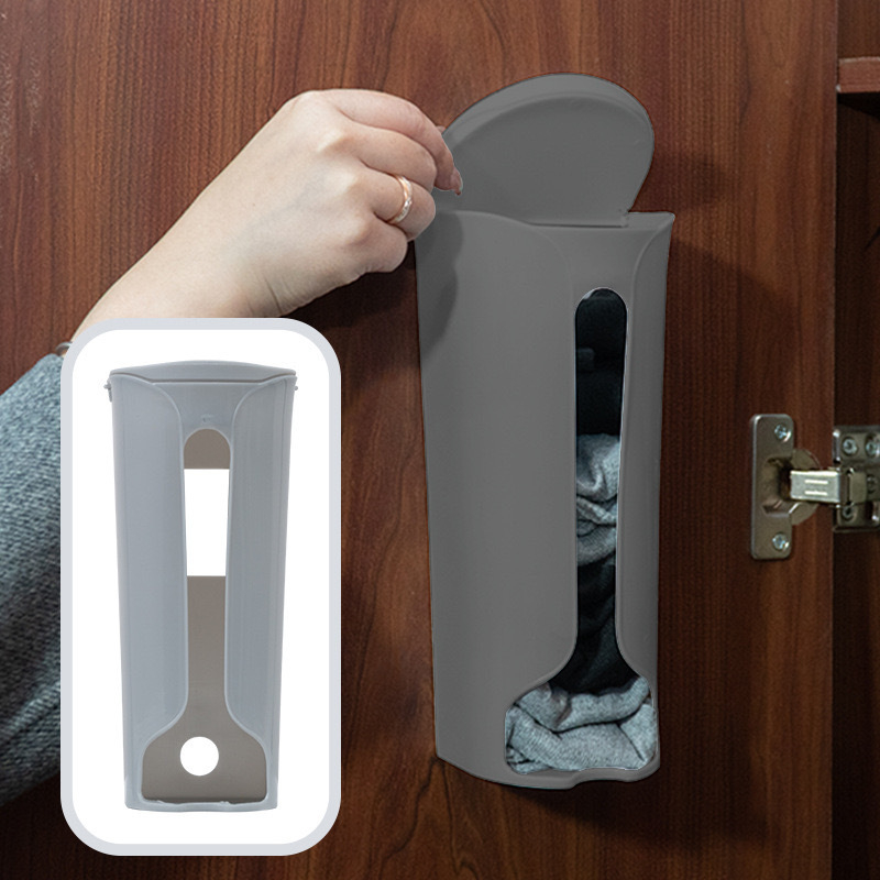 Sieninis apatinių drabužių ir kojinių laikymo dėklas – modelis 001, PP plastikas, su atverčiamu dangteliu, be gręžimo, šiuolaikiškas minimalistinis dizainas