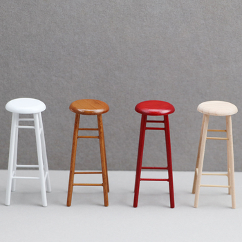 Drveni ukrasni stolac za kućicu za lutke, barski stolac, kružni stolac