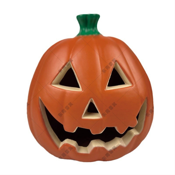 Декоративна пластмасова тиква с дизайн на череп за Хелоуин и Коледа, изработена чрез Blow Molding; Материал: пластмаса; Процес: Blow Molding; Приложими празници: Хелоуин, Коледа
