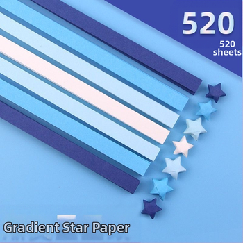 Комплект за оригами със звезда в стъклена бутилка – градиентни звездни ленти, семпъл и модерен стил, подарък за рожден ден, за съученик, Коледа