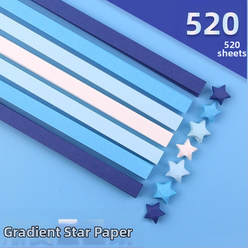 Комплект за оригами със звезда в стъклена бутилка – градиентни звездни ленти, семпъл и модерен стил, подарък за рожден ден, за съученик, Коледа