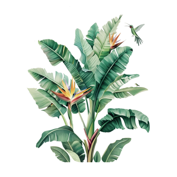 Αυτοκόλλητο τοίχου με φύλλα μπανάνας - PVC διακοσμητικό μοτίο φυτών, 1 τεμάχιο, μοντέρνος επίπεδος σχεδιασμός, κατάλληλο για σαλόνι, υπνοδωμάτιο, είσοδο, εστιατόριο.