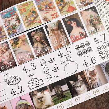 Ikgadējais dienasgrāmata 2025 ar katru dienu atsevišķu lappusu un noņemamām datumām - retro Eiropas/Amerikas tipogrāfija - svars 104 g - Icy Sea