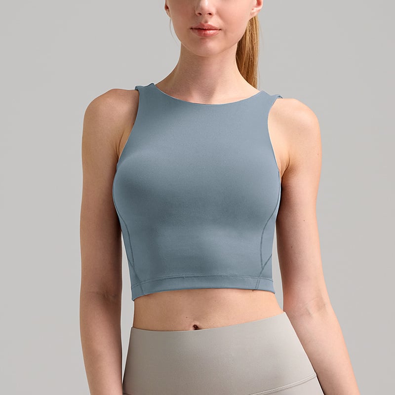 Moterų bėgimo liemenė – U-atgalis, Brushed Slim Fit, Spandex, Xiaoxing audinys, įdiegtos krūties pagalvėlės