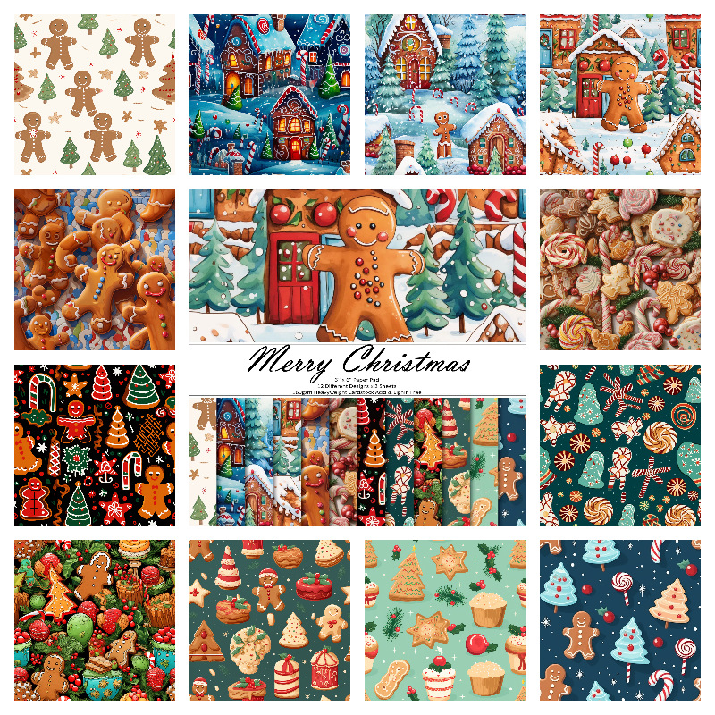 Χαρτόνι φόντου με θέμα το Ανθρωπάκι από μπισκότο τζίντζερ για χειροτεχνίες – βιντάζ χειροποίητο χαρτί για κάρτες, 157gsm επικάλυψη καλύψεως + 160gsm εσωτερικό, 12 φύλλα ανά σετ (επιλογές: 24 φύλλα 40g, 36 φύλλα 80g, 120g)