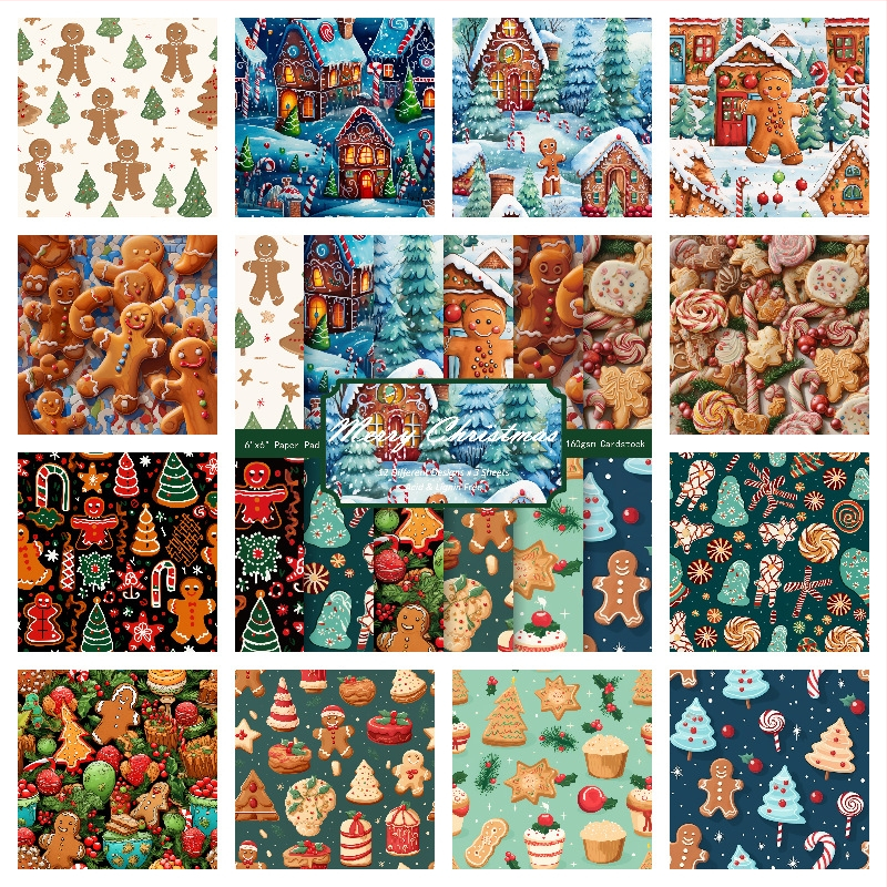 Χαρτόνι φόντου με θέμα το Ανθρωπάκι από μπισκότο τζίντζερ για χειροτεχνίες – βιντάζ χειροποίητο χαρτί για κάρτες, 157gsm επικάλυψη καλύψεως + 160gsm εσωτερικό, 12 φύλλα ανά σετ (επιλογές: 24 φύλλα 40g, 36 φύλλα 80g, 120g)