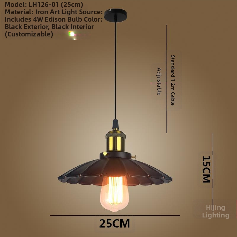 Željezni luster s LED svjetlom, jedne glave, pogodan za hodnik i restoran
