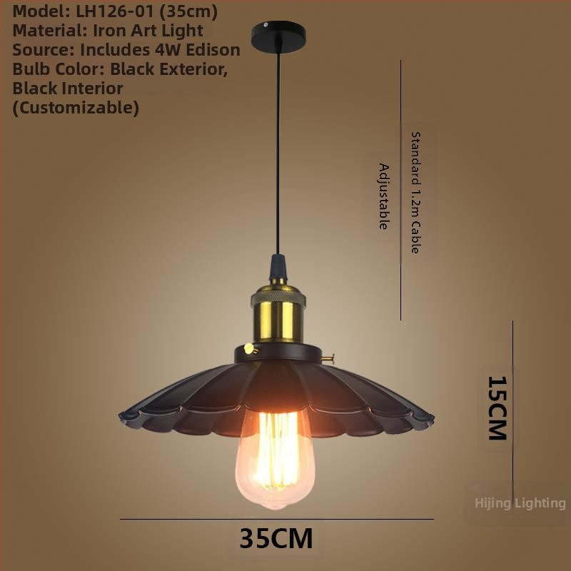 Željezni luster s LED svjetlom, jedne glave, pogodan za hodnik i restoran