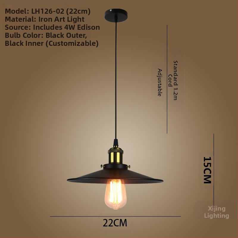 Željezni luster s LED svjetlom, jedne glave, pogodan za hodnik i restoran