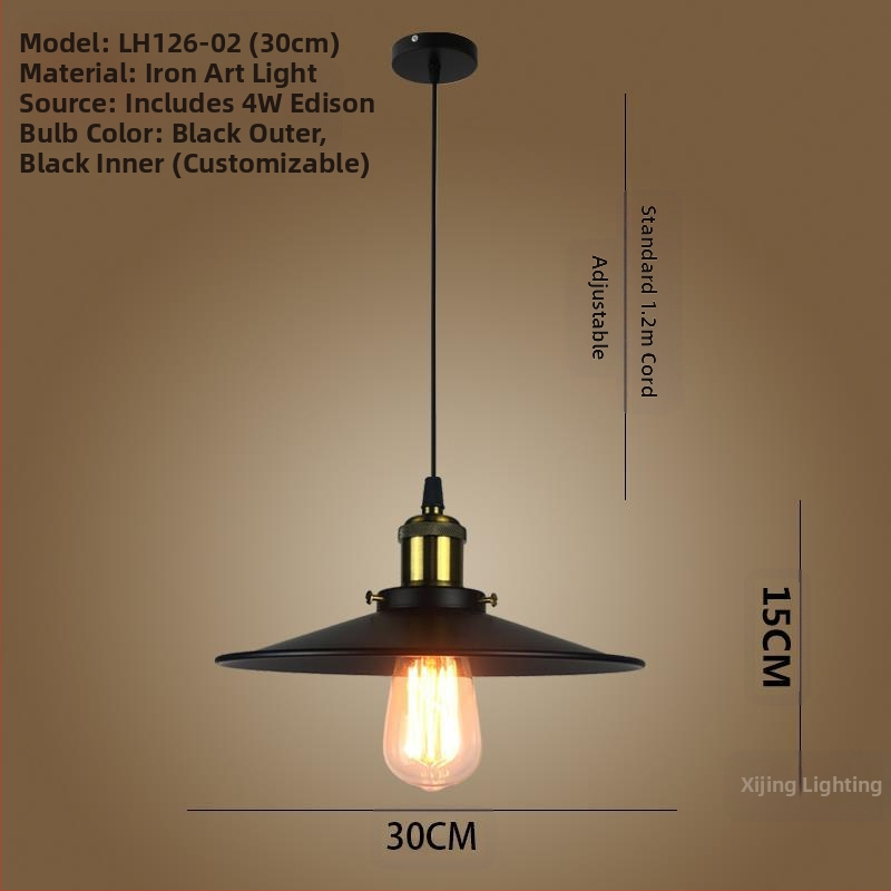 Željezni luster s LED svjetlom, jedne glave, pogodan za hodnik i restoran