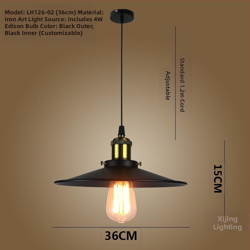 Željezni luster s LED svjetlom, jedne glave, pogodan za hodnik i restoran