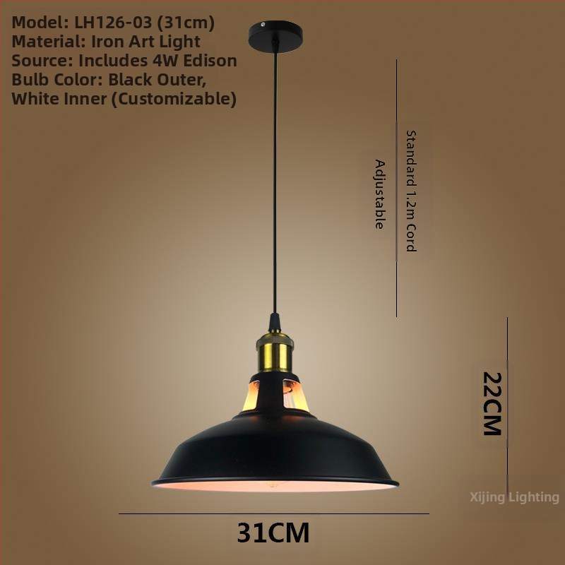 Željezni luster s LED svjetlom, jedne glave, pogodan za hodnik i restoran