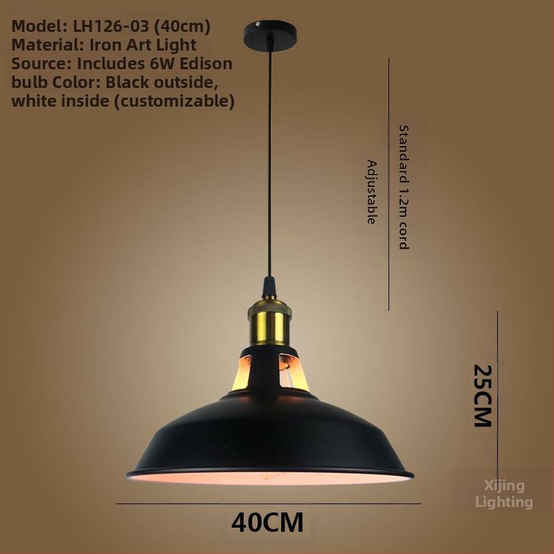 Željezni luster s LED svjetlom, jedne glave, pogodan za hodnik i restoran