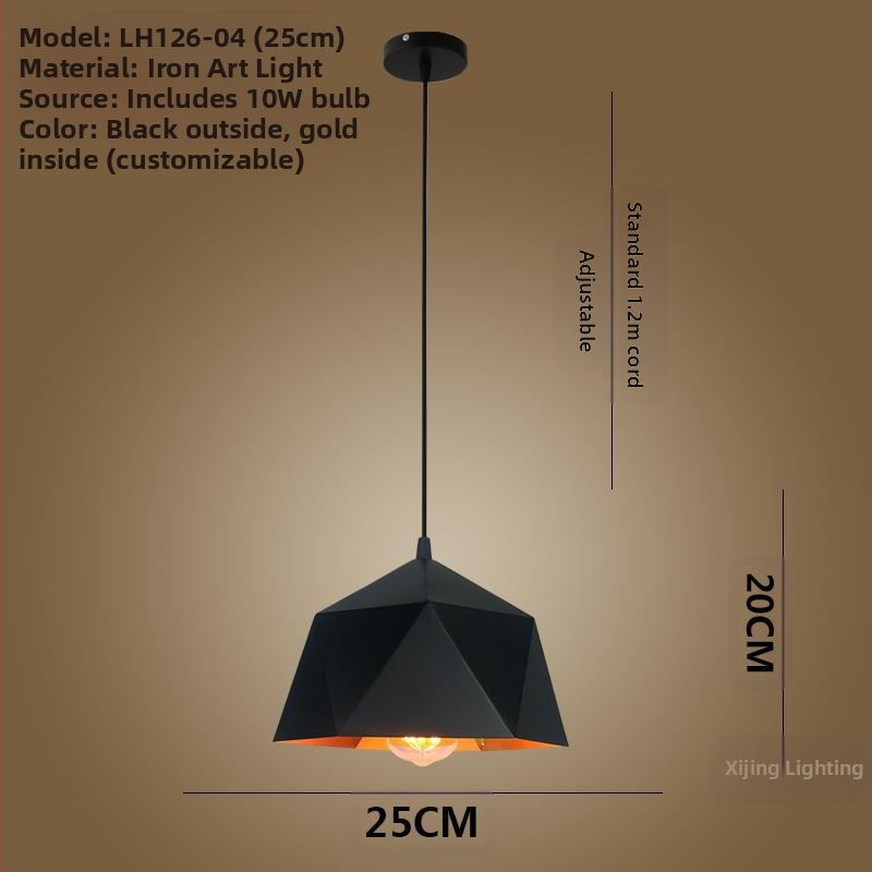 Željezni luster s LED svjetlom, jedne glave, pogodan za hodnik i restoran