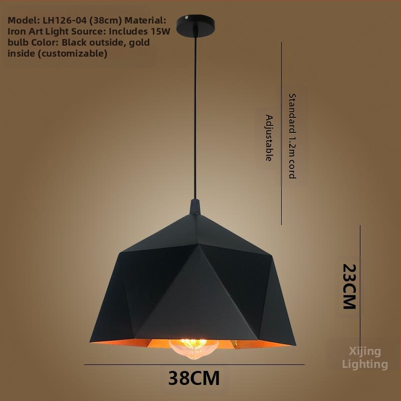 Željezni luster s LED svjetlom, jedne glave, pogodan za hodnik i restoran