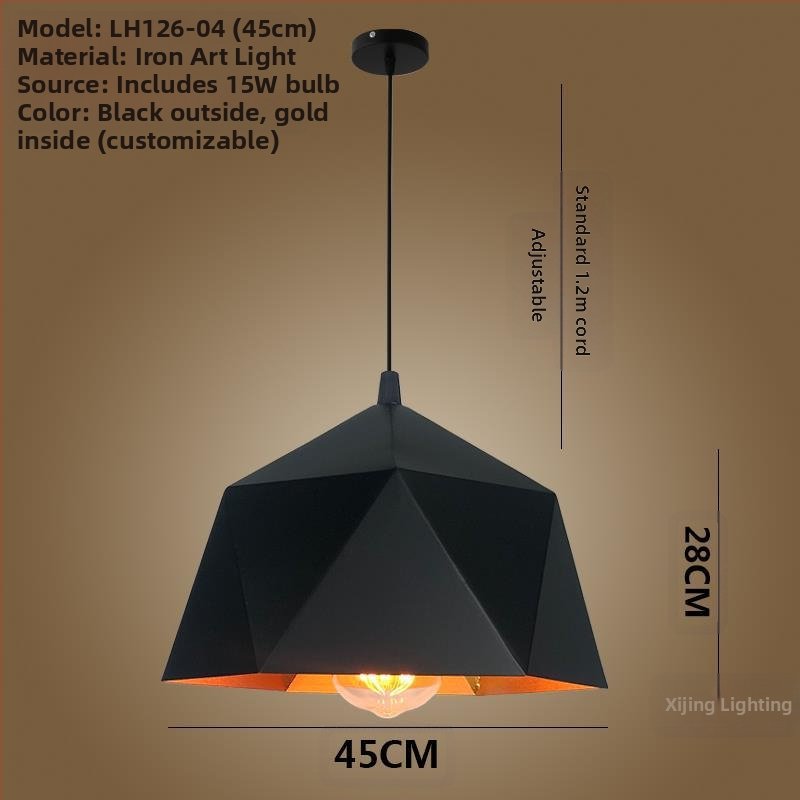 Željezni luster s LED svjetlom, jedne glave, pogodan za hodnik i restoran