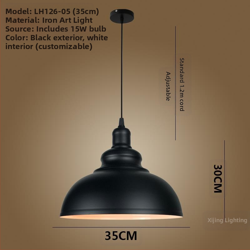 Željezni luster s LED svjetlom, jedne glave, pogodan za hodnik i restoran