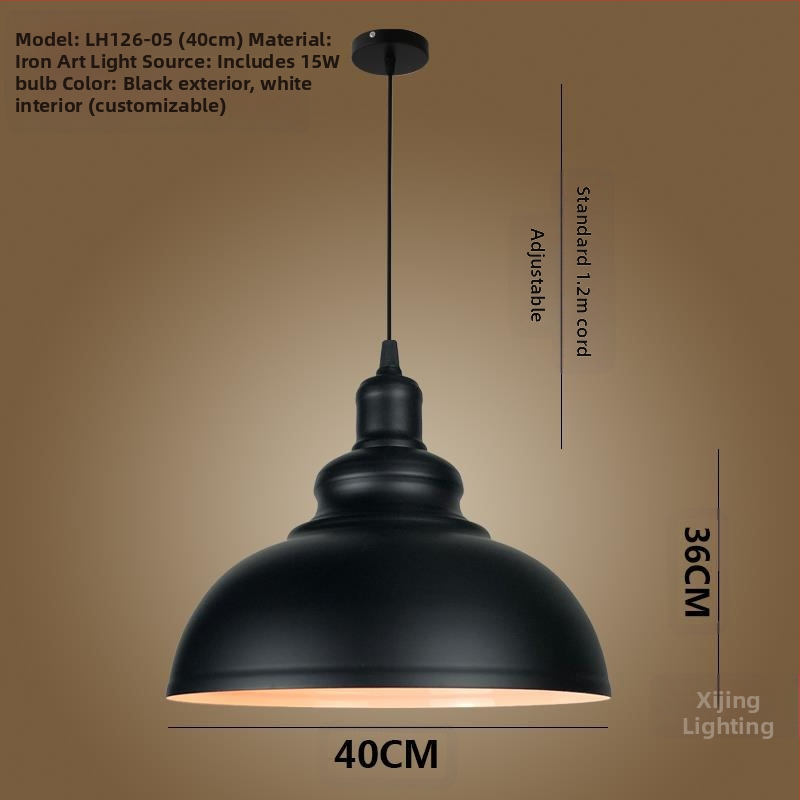 Željezni luster s LED svjetlom, jedne glave, pogodan za hodnik i restoran