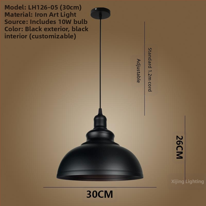 Željezni luster s LED svjetlom, jedne glave, pogodan za hodnik i restoran