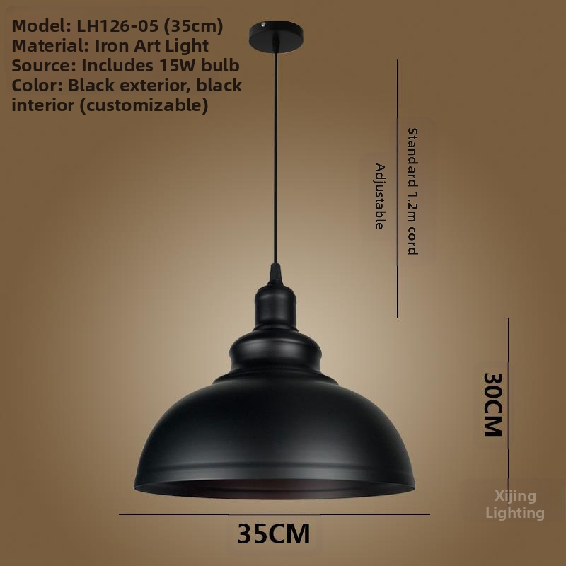 Željezni luster s LED svjetlom, jedne glave, pogodan za hodnik i restoran