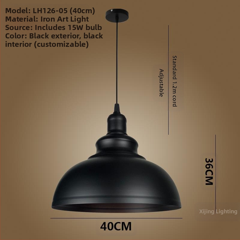 Željezni luster s LED svjetlom, jedne glave, pogodan za hodnik i restoran