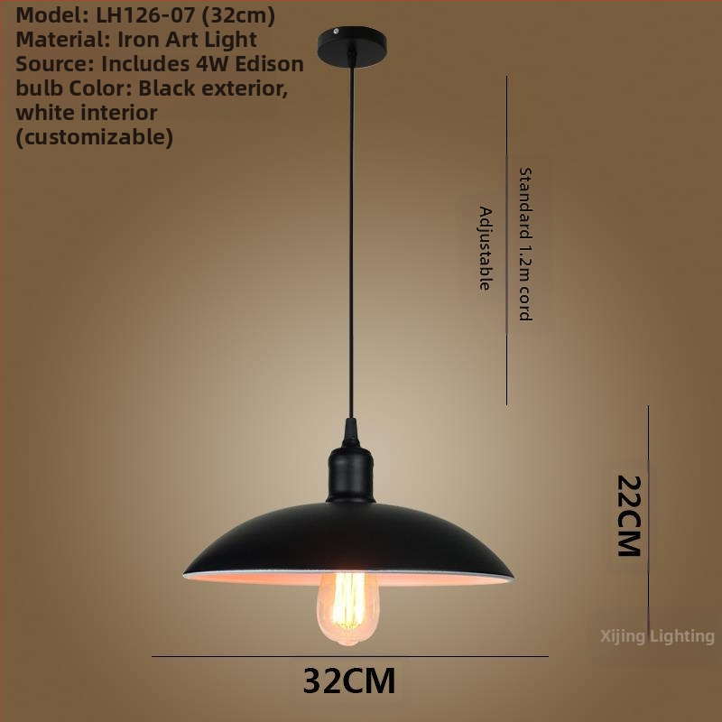 Željezni luster s LED svjetlom, jedne glave, pogodan za hodnik i restoran