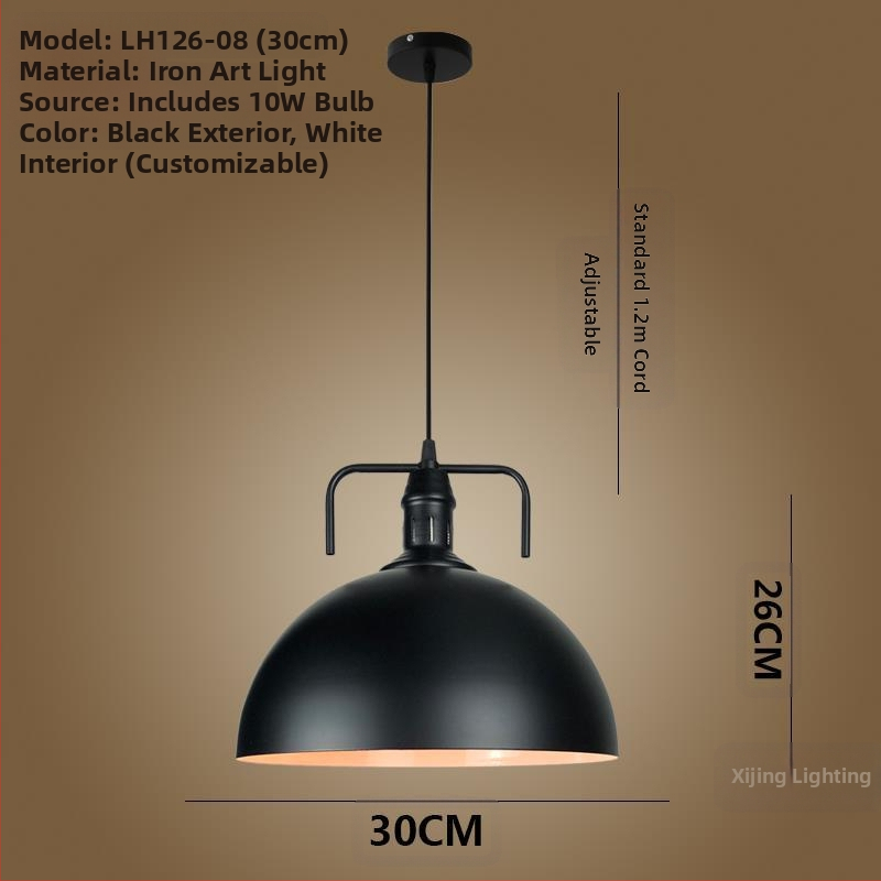 Željezni luster s LED svjetlom, jedne glave, pogodan za hodnik i restoran